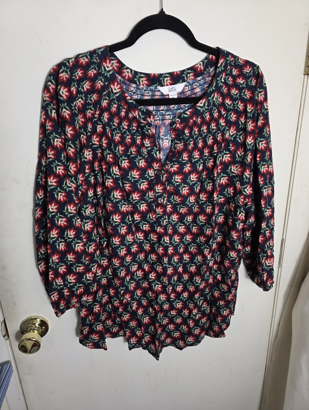 Croft Barrow Plus Size 1x 3/4 Sleeve V-Neck Top